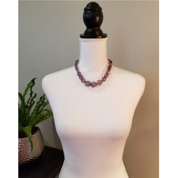 Amethyst-Color Large Bead Necklace - Picture 2 of 4